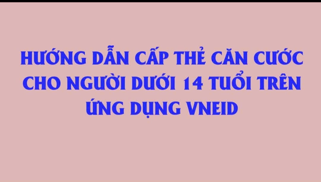 Hướng dẫn cấp thẻ căn cước cho  người dưới 14 tuổi trên VNID.mp4